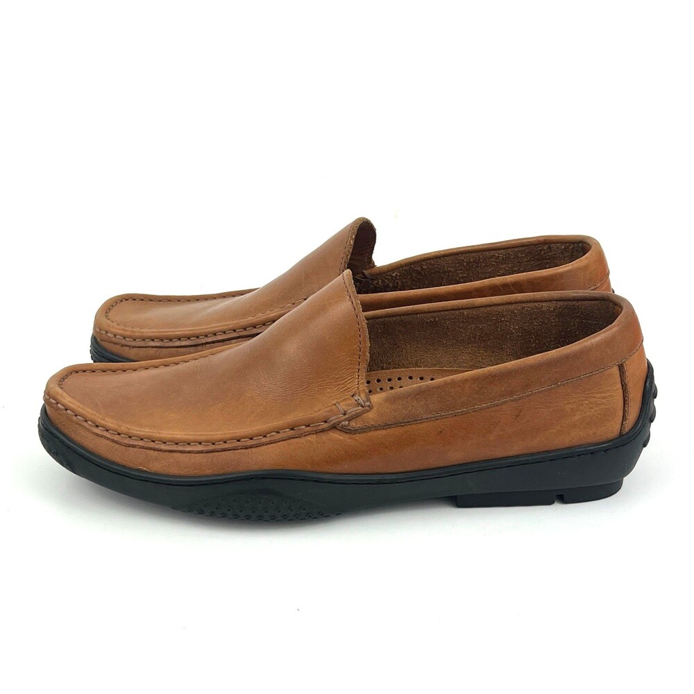 L'Artigiano Sorrentino Mens 11 Leather Driving Loafer Brown Moc Toe Italy EU 44